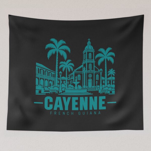 Item preview, Cayenne French Guiana Line Art Coastline Poster designed and sold by CMYKStudio.