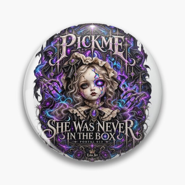 Item preview, She Was Never in the Box – Creepy Cracked Doll Gothic Halloween Art designed and sold by PickMeLGK.