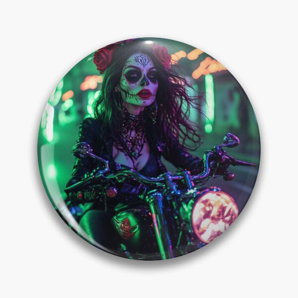 Item preview, Sugar Skull Biker Lady designed and sold by TheDarkWardrobe.