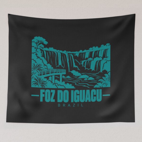 Item preview, Foz do Iguacu Brazil Line Art Landmark Poster designed and sold by CMYKStudio.