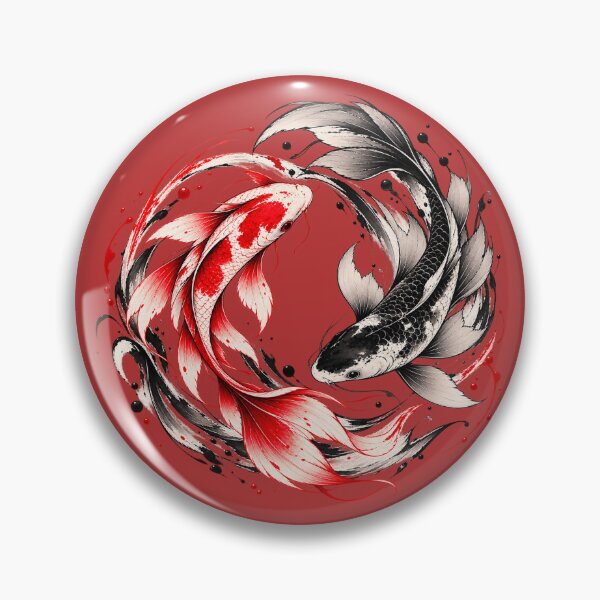 Item preview, Japanese Koi Fish Yin Yang - Minimalist Sumi-e Ink Art designed and sold by Vantu Design.