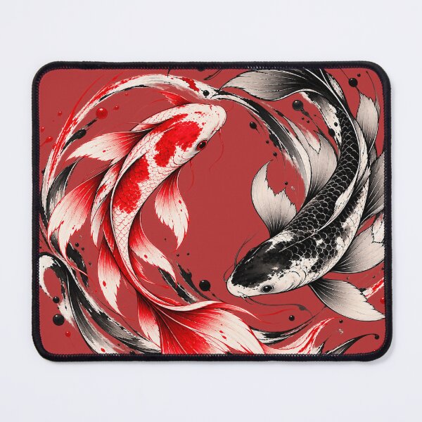 Item preview, Japanese Koi Fish Yin Yang - Minimalist Sumi-e Ink Art designed and sold by Vantu Design.