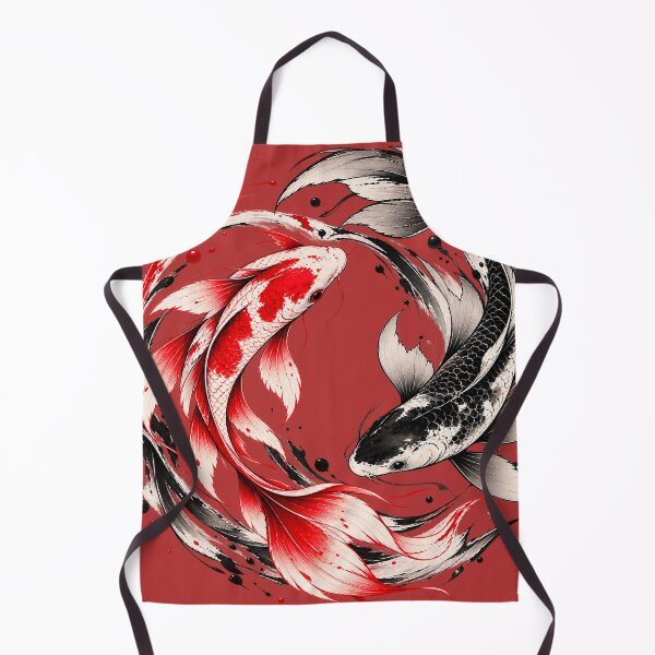 Item preview, Japanese Koi Fish Yin Yang - Minimalist Sumi-e Ink Art designed and sold by Vantu Design.