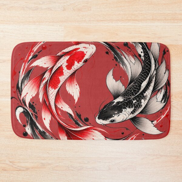 Item preview, Japanese Koi Fish Yin Yang - Minimalist Sumi-e Ink Art designed and sold by Vantu Design.