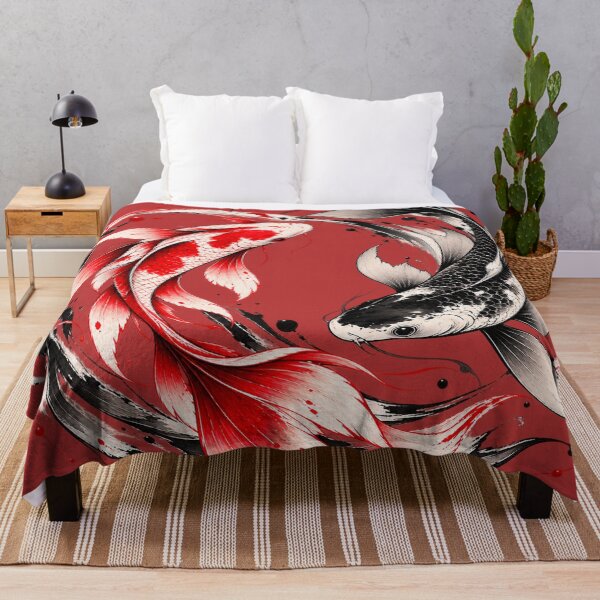 Item preview, Japanese Koi Fish Yin Yang - Minimalist Sumi-e Ink Art designed and sold by Vantu Design.