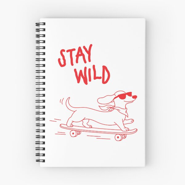 Item preview, Stay Wild | Dog Skateboard Doodle Red Line Art designed and sold by MarleneCanto.