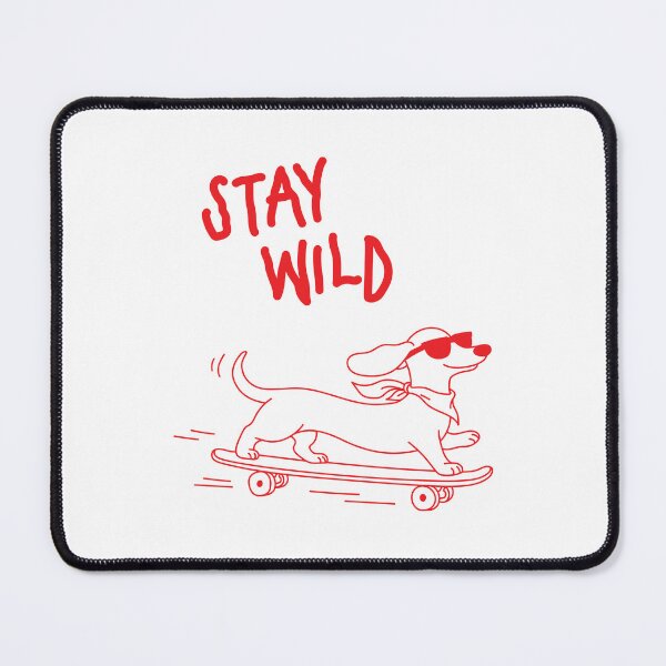 Item preview, Stay Wild | Dog Skateboard Doodle Red Line Art designed and sold by MarleneCanto.