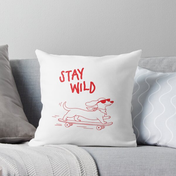 Item preview, Stay Wild | Dog Skateboard Doodle Red Line Art designed and sold by MarleneCanto.