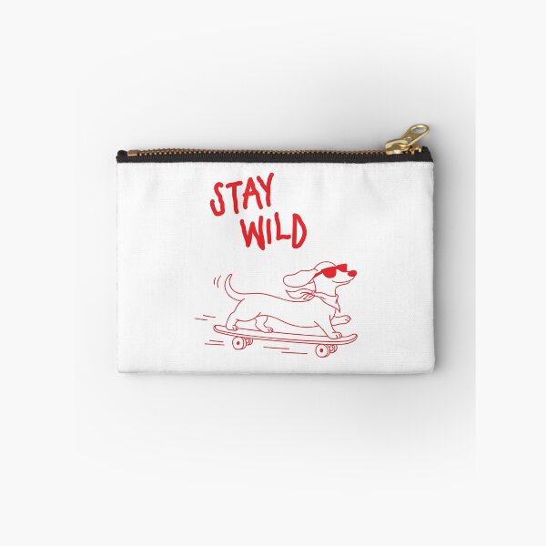 Item preview, Stay Wild | Dog Skateboard Doodle Red Line Art designed and sold by MarleneCanto.