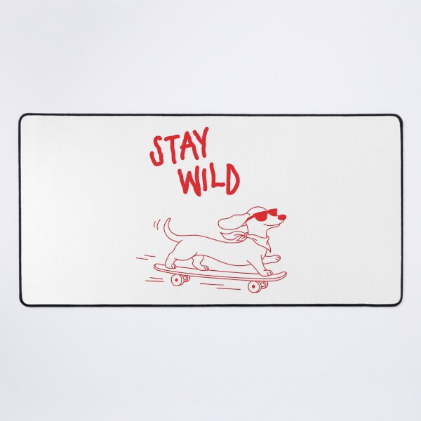 Item preview, Stay Wild | Dog Skateboard Doodle Red Line Art designed and sold by MarleneCanto.