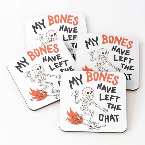 Item preview, My Bones Have Left the Chat | Skateboarding Skeleton Halloween Humor designed and sold by MarleneCanto.