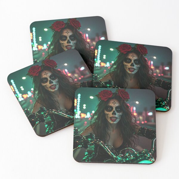 Item preview, Sugar Skull Biker Lady designed and sold by TheDarkWardrobe.
