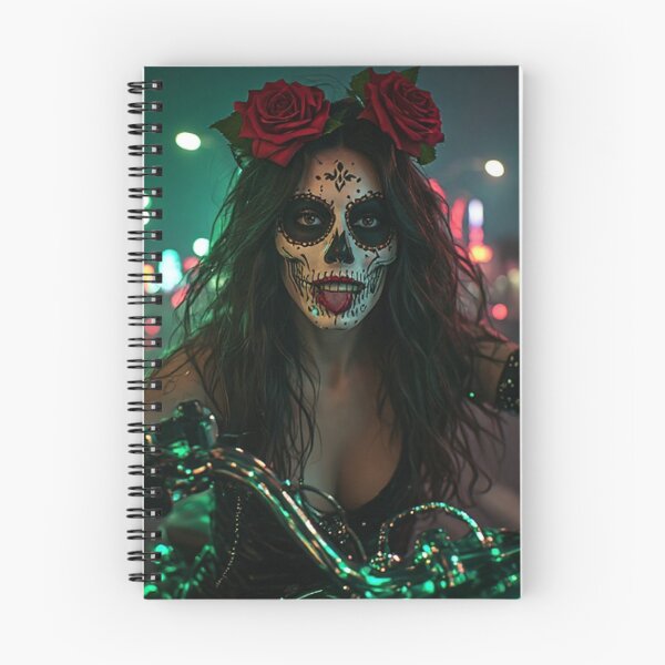 Item preview, Sugar Skull Biker Lady designed and sold by TheDarkWardrobe.