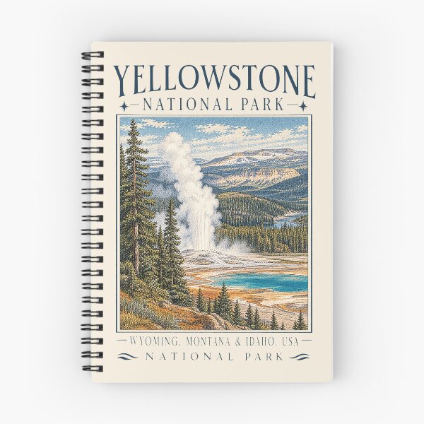 Item preview, Yellowstone National Park, Wyoming, USA [Vintage Illustration] designed and sold by elektronen.