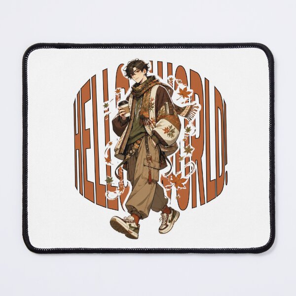 Item preview, Anime Man Fall w/ Coffee rocking Hello World Japanese Streetwear designed and sold by Animepopstudio.