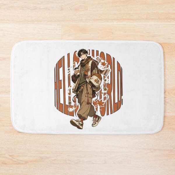 Item preview,  Anime Man Fall w/ Coffee rocking Hello World Japanese Streetwear designed and sold by Animepopstudio.