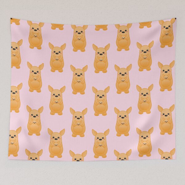 Item preview, Pattern of Cute Pastel Mama & Baby kangaroo - Kawaii Chibi illustration designed and sold by Agamaji.