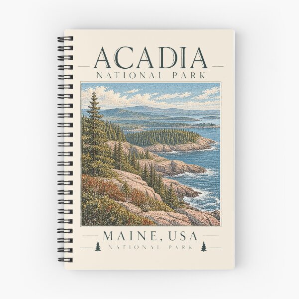 Item preview, Acadia National Park, Maine, USA [Vintage Illustration] designed and sold by elektronen.