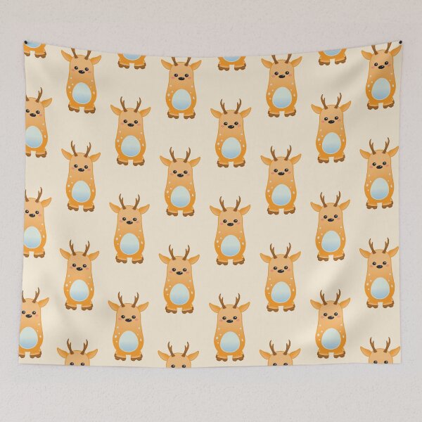 Item preview, Pattern of Cute Pastel Baby Deer - Kawaii Chibi illustration designed and sold by Agamaji.