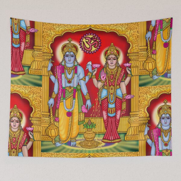 Item preview, Lakshmi Narayana Digital Drawing | Vishnu Lakshmi Hindu Deity Art designed and sold by Harshit_Digital_Arts.