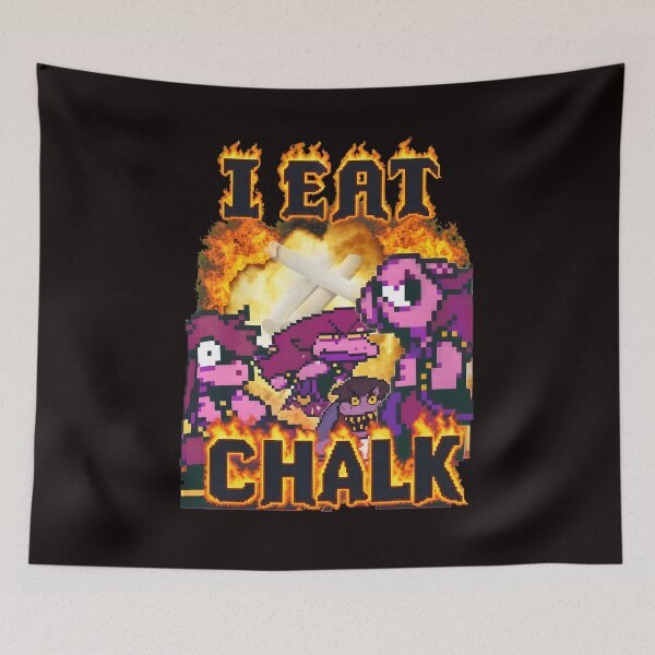 Item preview, Pixel Art Fiery "I EAT CHALK" Gaming designed and sold by Doublettadraw.