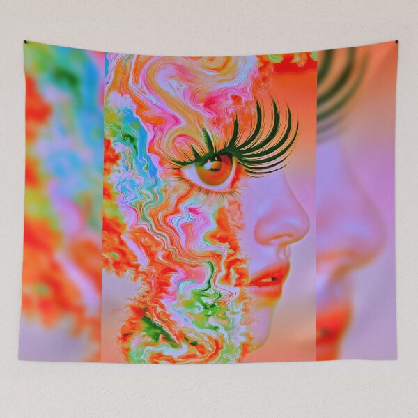 Item preview, Marbled Colors Dissolving A Woman's Face designed and sold by MongLongStudio.