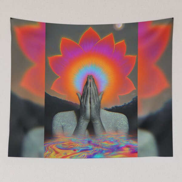 Item preview, Praying Hands Blooming Into A Lotus Sunburst designed and sold by MongLongStudio.