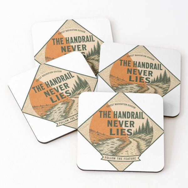 Item preview, The Handrail Never Lies Orienteering Forest Navigation Badge designed and sold by BoosterShop.