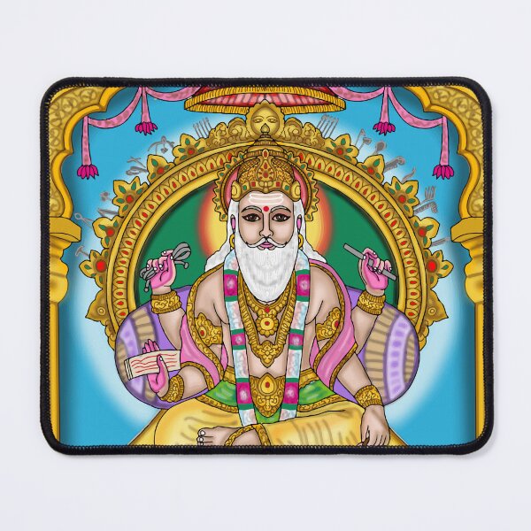 Item preview, Lord Vishwakarma Digital Drawing | Hindu Divine Architect Artwork Description designed and sold by Harshit_Digital_Arts.