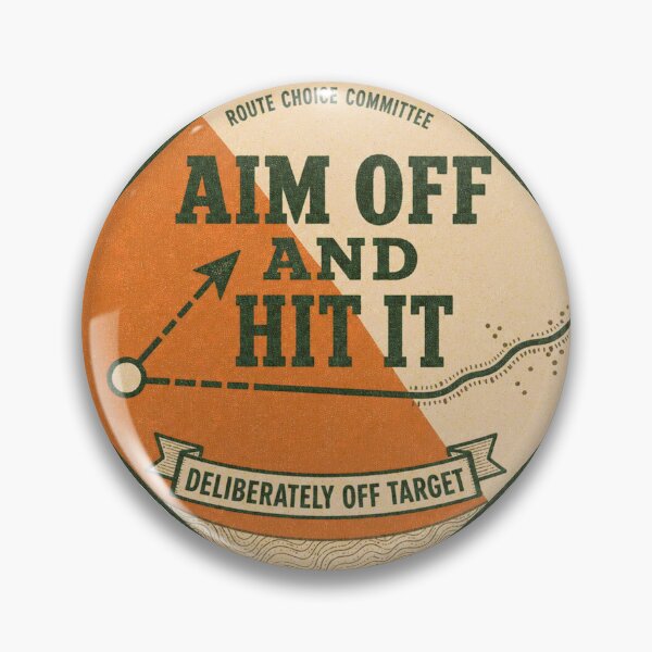 Item preview, Aim Off and Hit It Orienteering Bearing Technique Badge designed and sold by BoosterShop.