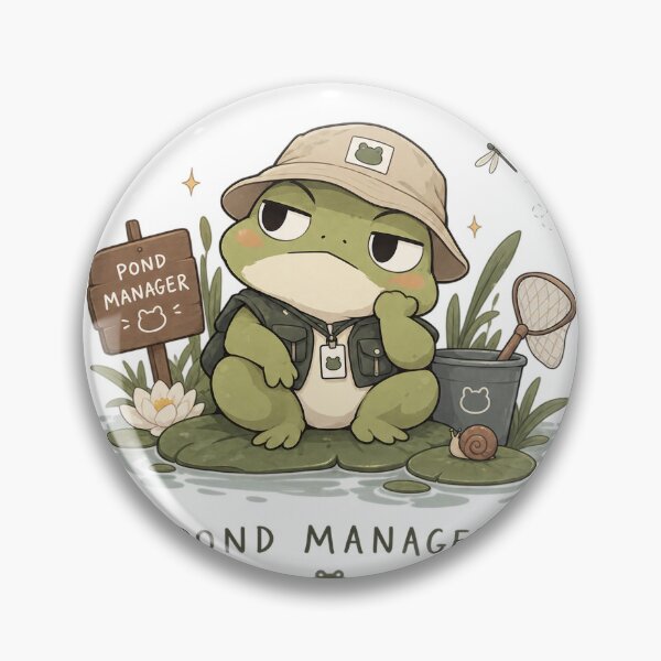 Item preview, Pond Manager Funny Frog Illustration designed and sold by Day1-TN.