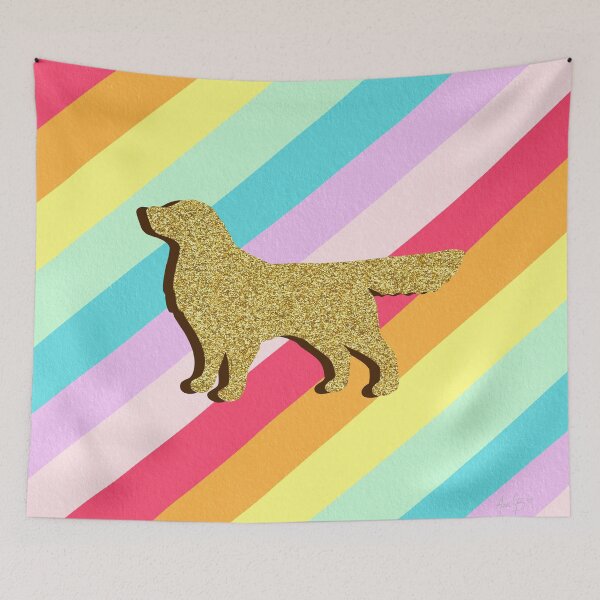 Item preview, Golden retriever and stripes designed and sold by Ana Gorozpe.