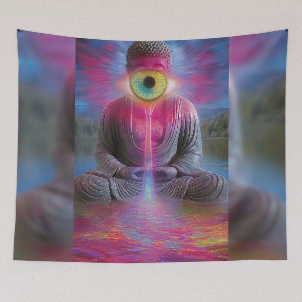 Item preview, The Buddha's Eye Waterfall Over The Lake designed and sold by MongLongStudio.