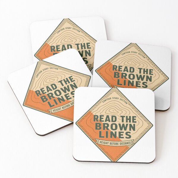 Item preview, Read The Brown Lines Orienteering Contour Lines Badges designed and sold by BoosterShop.