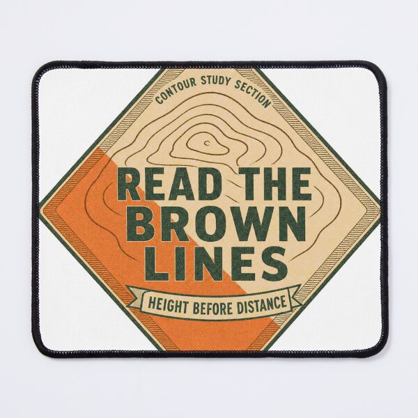 Item preview, Read The Brown Lines Orienteering Contour Lines Badges designed and sold by BoosterShop.