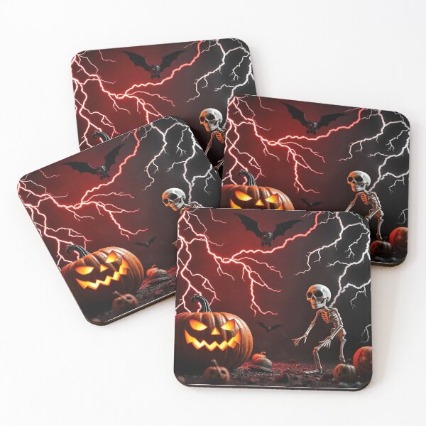 Item preview, Skeleton in the Lightning Pumpkin Storm designed and sold by tambanow.