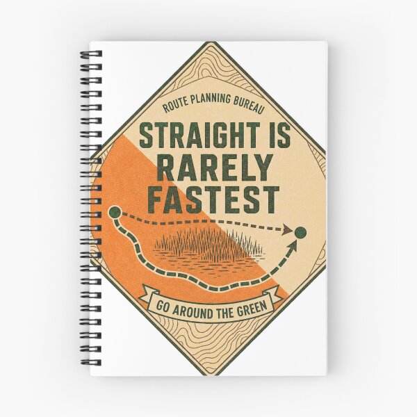 Item preview, Straight Is Rarely Fastest Orienteering Route Choice Badge designed and sold by BoosterShop.