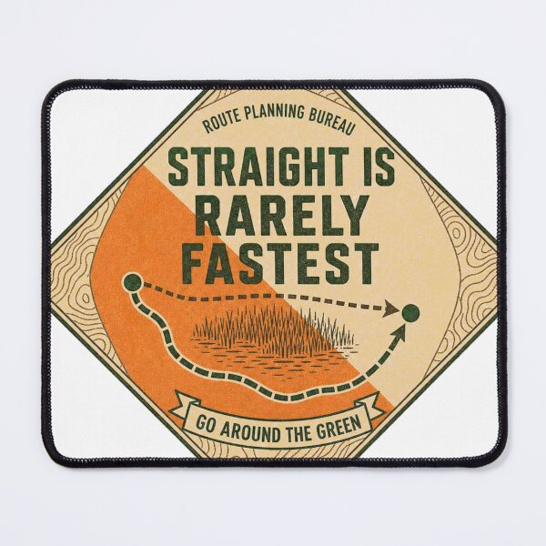 Item preview, Straight Is Rarely Fastest Orienteering Route Choice Badge designed and sold by BoosterShop.