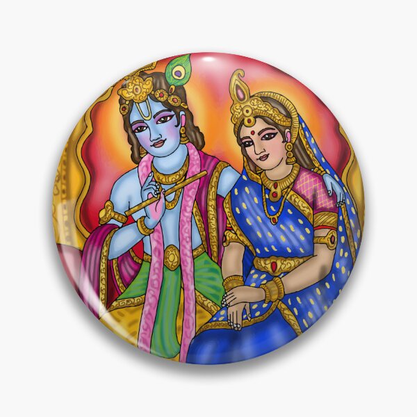 Item preview, Radha Krishna Digital Drawing | Divine Hindu Couple Artwork designed and sold by Harshit_Digital_Arts.
