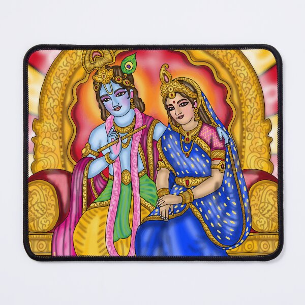 Item preview, Radha Krishna Digital Drawing | Divine Hindu Couple Artwork designed and sold by Harshit_Digital_Arts.