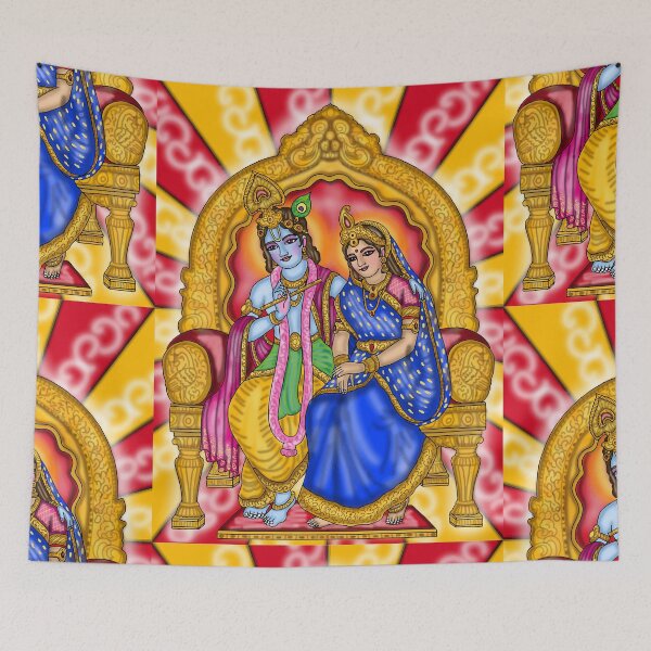 Item preview, Radha Krishna Digital Drawing | Divine Hindu Couple Artwork designed and sold by Harshit_Digital_Arts.