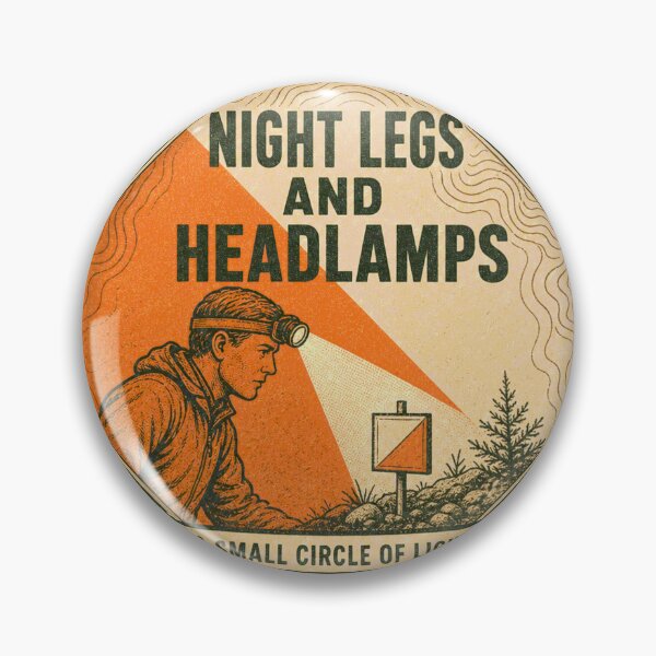 Item preview, Night Legs and Headlamps Orienteering Night Run Badge designed and sold by BoosterShop.