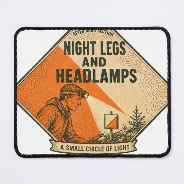 Item preview, Night Legs and Headlamps Orienteering Night Run Badge designed and sold by BoosterShop.