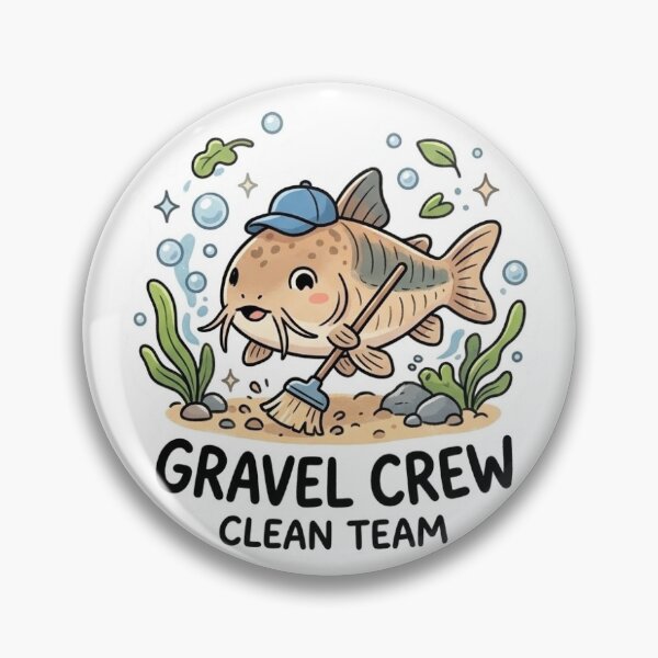 Item preview, Gravel Crew Clean Team Cute Corydoras Sticker    designed and sold by Joey's Sticker Press.
