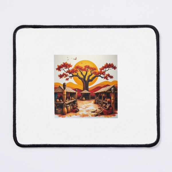 Item preview, African Marketplace Beneath the Sunset Tree designed and sold by tambanow.