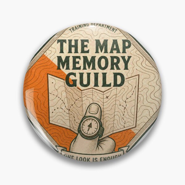 Item preview, The Map Memory Guild Orienteering Map Memory Badge designed and sold by BoosterShop.