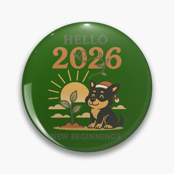Item preview, Hello 2026 Sunrise Dog - New Beginnings Nature Growth Design 722 designed and sold by REVERate323.