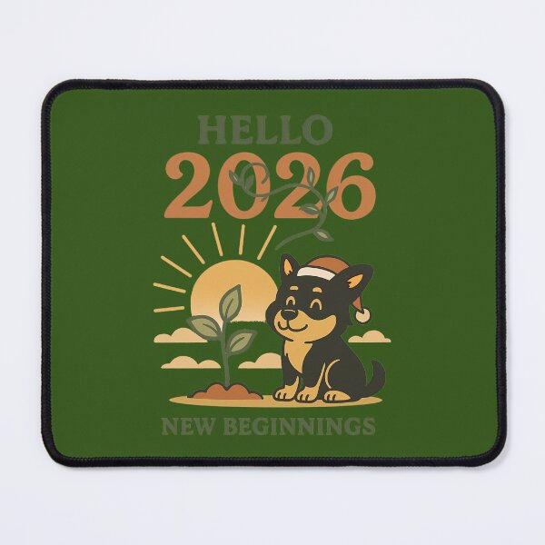 Item preview, Hello 2026 Sunrise Dog - New Beginnings Nature Growth Design 722 designed and sold by REVERate323.
