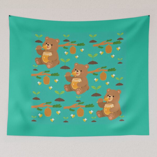 Item preview, Cute Honey Bear Pattern designed and sold by Azurart2.