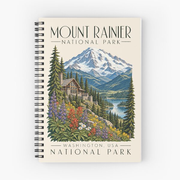 Item preview, Mount Rainier National Park, Washington, USA [Vintage Illustration] designed and sold by elektronen.